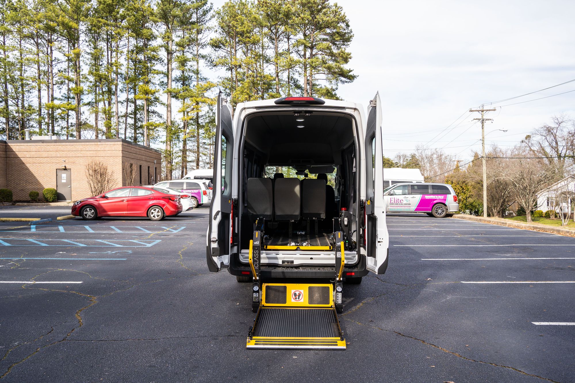 A photo of Elite Home Care’s ADA-accessible E-Transit™ van
