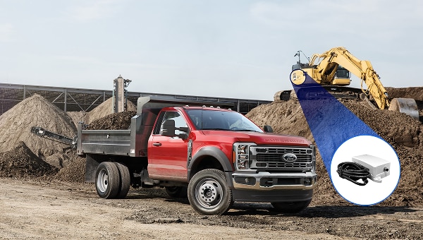 Image of a Ford Super Duty on a construction site.