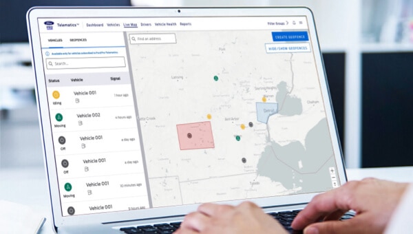 Un écran de Telematics sur un ordinateur portable affichant la valeur des mesures.