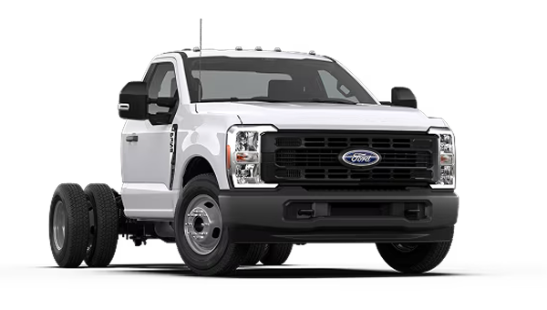 A white 2026 Super Duty Chassis Cab F-350 XL.