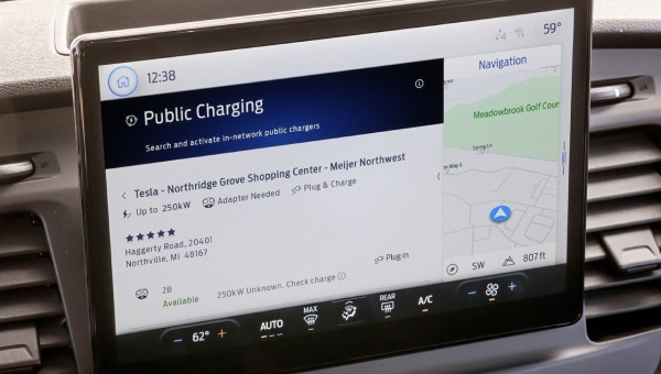A vehicle technology dashboard screen displaying charger locations.
