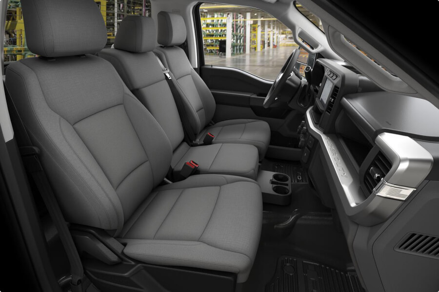 Interior of the 2024 Ford Super Duty® F-350® XLT pickup in Medium Dark Slate