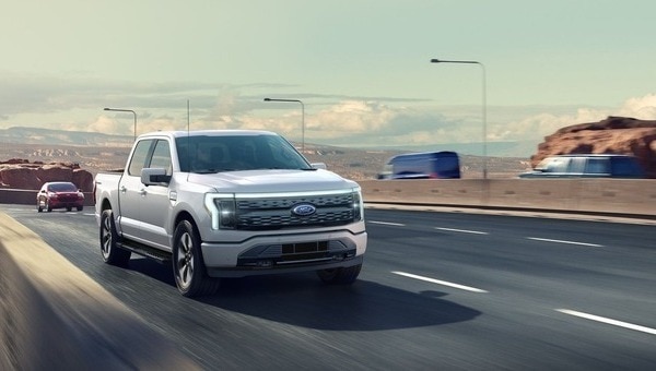 Ford F-150 Lightning driving on the highway