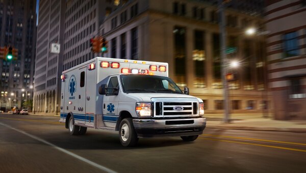 Ambulance with a ford chassis conversion.