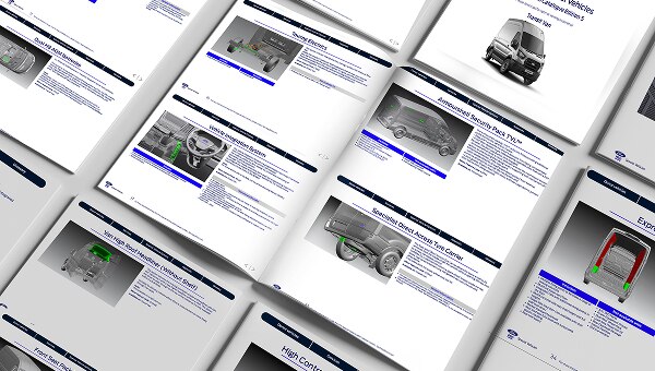 Catalogo conversioni Ford Pro aperto alle pagine tecniche