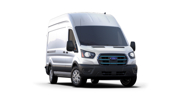 Ford E-Transit 2026 versión Larga Techo Alto en Blanco Oxford.