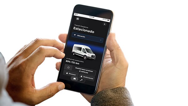 Interfaz Ford App Transit Pasajeros 2026.