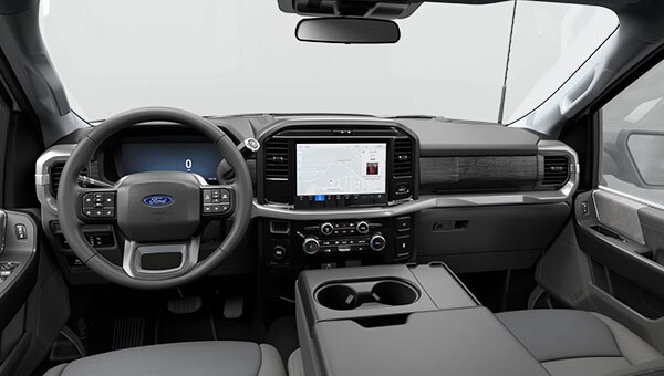 Tablero Ford F-150 híbrida con cluster digital y pantalla.