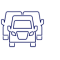 Blue icon representation of 3 vehicles