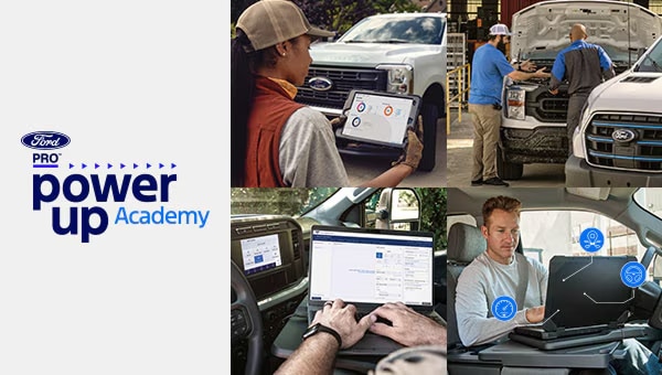Ford Pro Power Up Academy webinar series promotional graphic