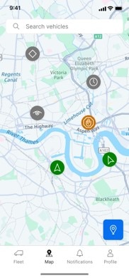 Screen shot of Telematics Drive App.