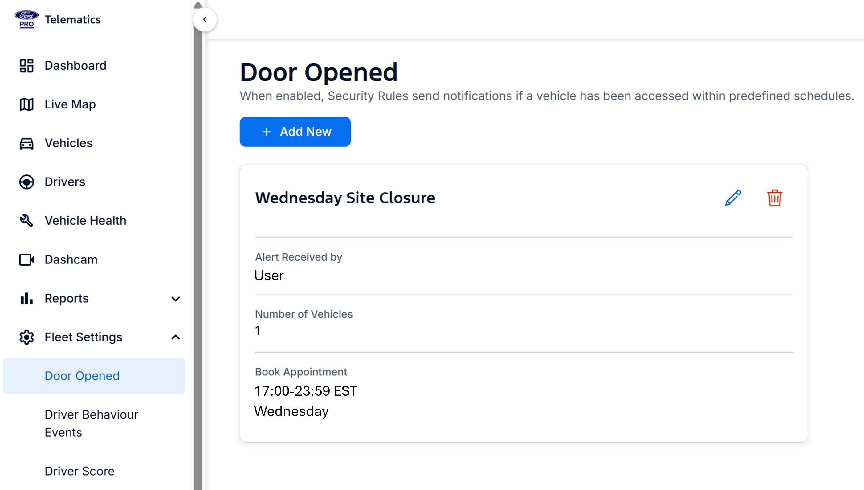 Email draft notifying that a vehicle door is opened, creating security concerns.