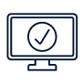 Icon of a monitor with a checkbox inside