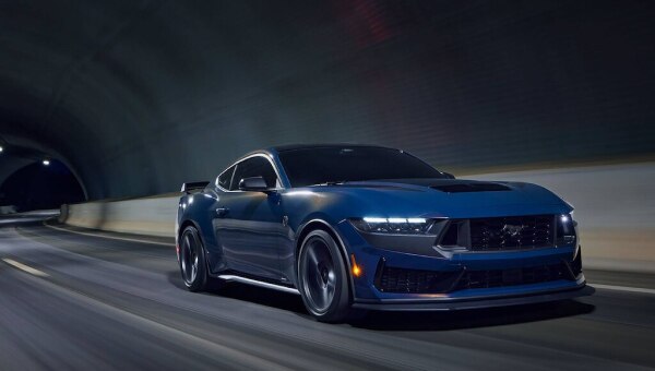 2025 Ford Mustang® Dark Horse™ coupe being driven in a tunnel