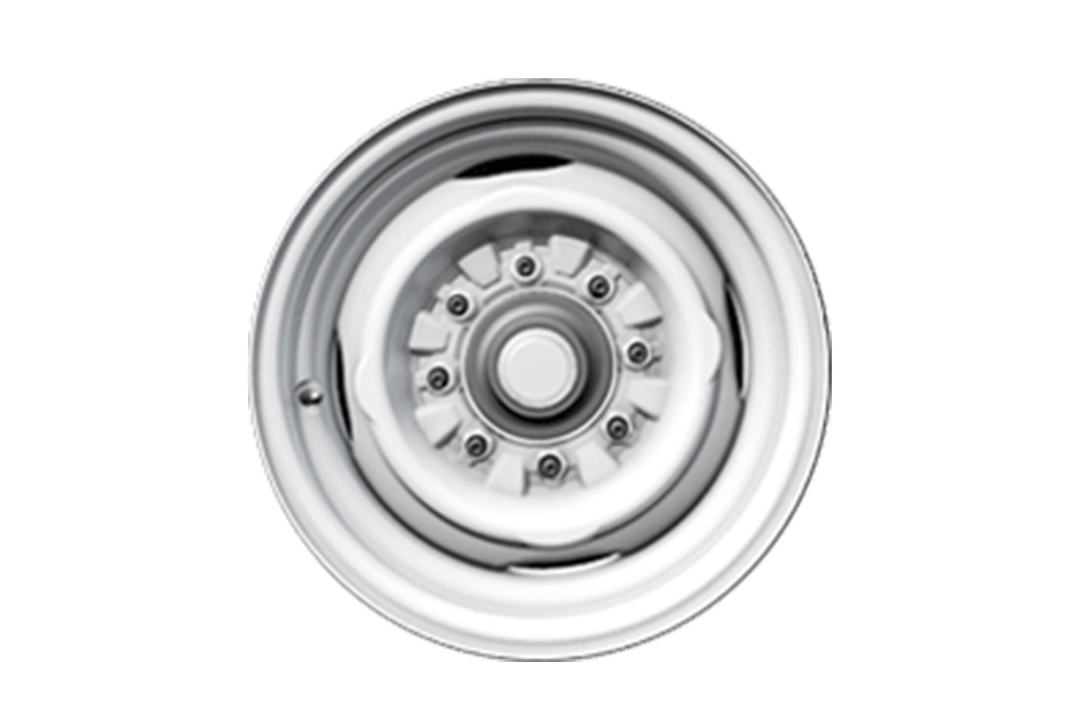 16-inch by 6-inch white-painted steel wheel