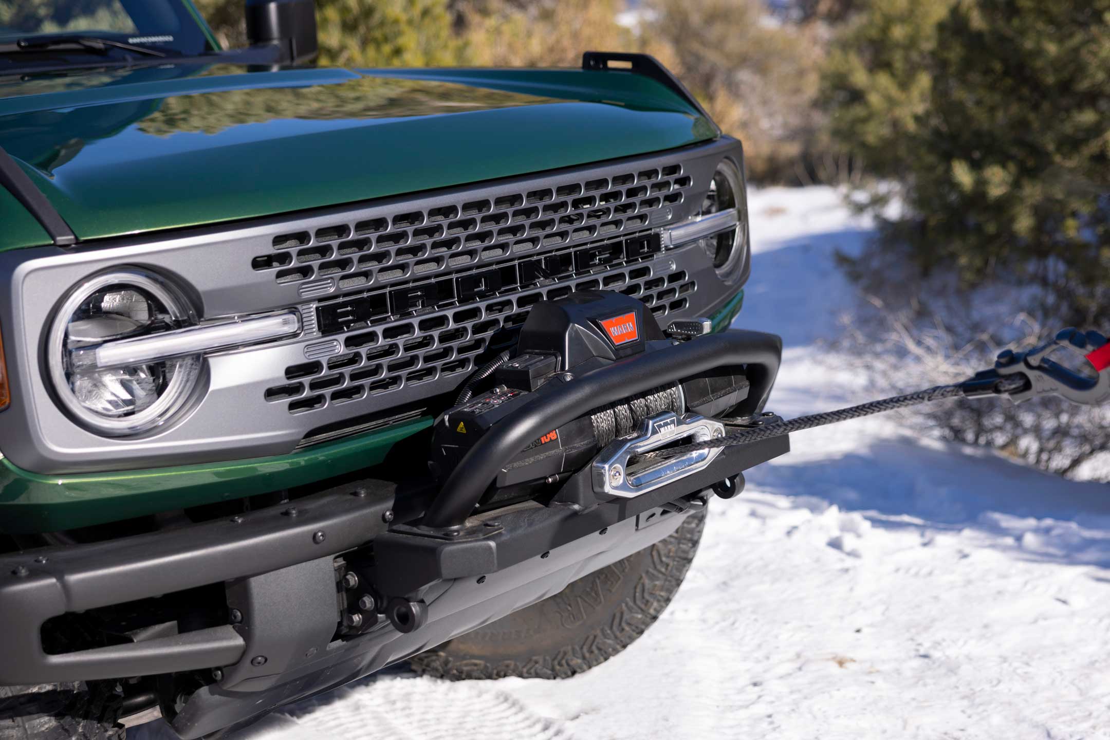 2023 Ford Bronco® Everglades™ with factory-installed WARN® Bronco® winch kit