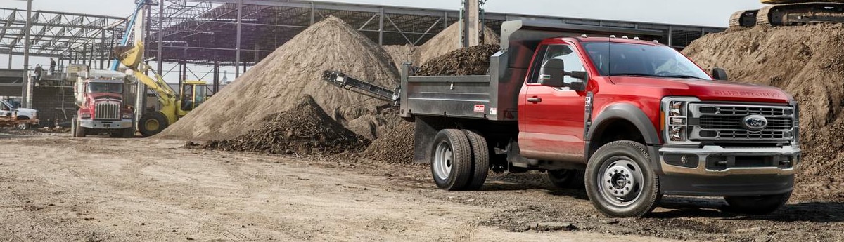 An upfitted ChassisCab at a construction site.